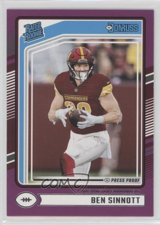 2024 Panini Donruss Rated Purple Press Proof Ben Sinnott #314 Rookie RC b2t