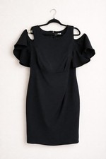 Eliza J Plus Size 20 Black Cold Shoulder Dress Flutter Sleeve Cocktail Party