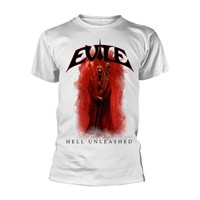 Evile - Hell Unleashed (White) White T-Shirt, Front & Back Print Medium