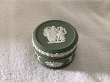 Wedgwood Small Green Jasperware Trinket Pot