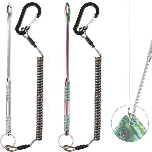 Fish Hook Remover Tool - 2 Pack Fishing Dehooker with Retractable Lanyard, Quick - Picture 1 of 9