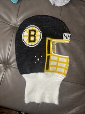 Boston Bruins Knit Hat Helmet Game Face VINTAGE 1990 USA balaclava ski mask