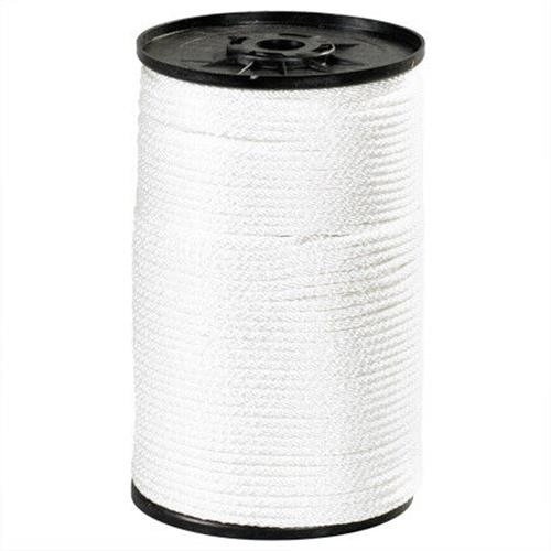1/4" White Solid 1,150 lb Braided Nylon Rope, Single Roll