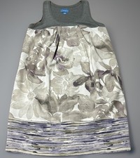 Simply Vera By Vera Wang Dress Women's Medium Grey Purple Floral Summer Casual