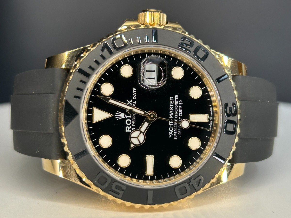 2025 Rolex Yacht-Master 42 226658 Yellow Gold Oysterflex Black