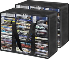 DVD Storage Bags 2 Pack, Updated Bigger Bags Holds 180 DVDs 90 Each , Clear ...