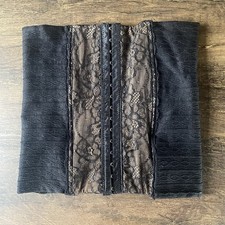 Corset Lace Gothic Waist Cincher Hook Eye Victorian Whimsigoth Dark Fairy Size M