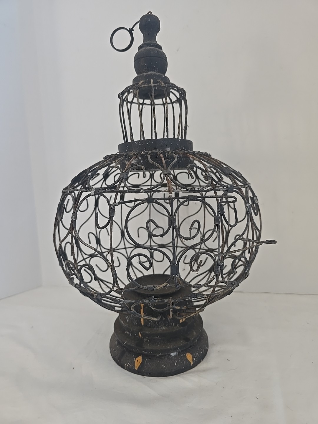Vintage, Antique Victorian Style Wire And Wood Bird Cage Can