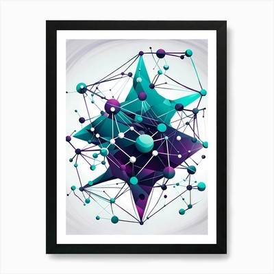 Abstract Image Of A Network, modern Framed Wall Art Poster Canvas Print Picture