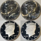 2025 Kennedy Half PDSS 4 Coin Set wClad & 99.9% Silver Proofs wAir Tight Holders