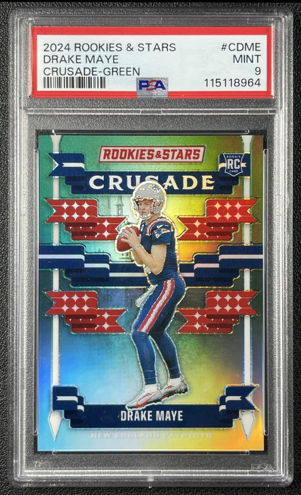 Drake Maye Panini Rookies & Stars Crusade #CDME Green