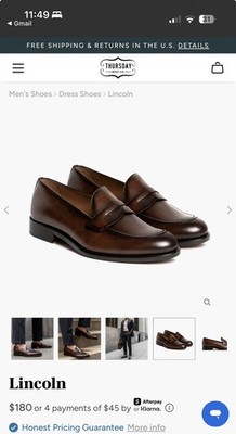 Thursday Boots Men Brand New Men s Lincoln Loafer Size 11