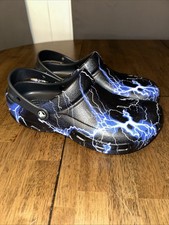Crocs Bistro Work Clog Lightning Bolts Slip Resistant Mens Sz 11 204044-0GZ NWT