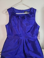 Adriana Papell Sz 14 Cobalt Blue Knee-length Cocktail Dress Sleeveless Bodycon