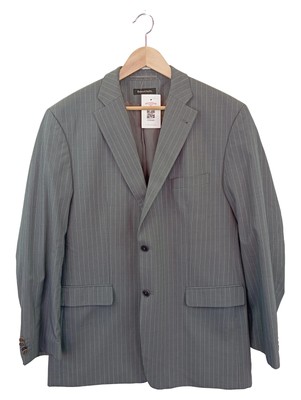 BENVENUTO Herren Sakko Gr. 56 Grau Gestreift Business Anzugjacke Elegant