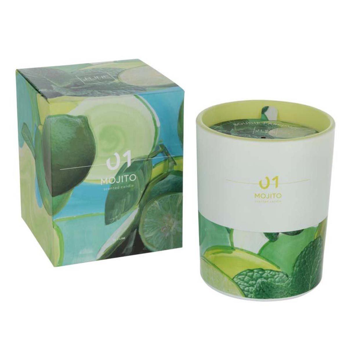 Bougie parfumée Mojito collection Cocktail hauteur 13cm en cire végétale