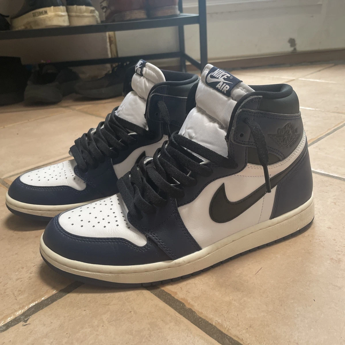 Nike Air Jordan 1 ネイビー/ホワイト Tenis Air Jordan 1 Mid Masculino| Tenis e na Artwalk