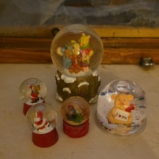 Lotto 5 Snow Globe da collezione assortite con personaggi, palle vetro, disney