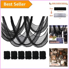 Versatile 30x72'' Black Halloween Creepy Cloth - 6-Pack for Ultimate Haunting