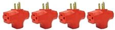 4-pack 3 Way Plug Adapter 3 Prong Outlet Splitter Power Adapter Outdoor15a 125v
