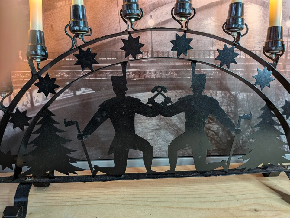 DDR Schwibbogen Metall elektrisch mit Leuchtmittel im Karton ca. 56cm breit  - Bild 2 von 4