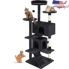 Multi-Level Cat Tree Tower W/ Scratching Posts Cozy Beds Interactive Toys New