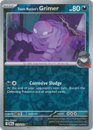 TEAM ROCKET'S GRIMER 123/182 DESTINED RIVALS POKEMON (REVERSE HOLO, NM)