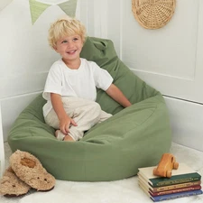 Plush Toy Storage Bean Bag Chair Cover for Kids - Durable and Comfy