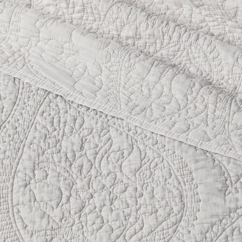 King Garment Washed Paisley Stitch Quilt Light Gray - Threshold - Picture 3 of 3