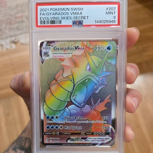 Gyarados VMAX (Secret) 207/203 SWSH07: Evolving Skies Holo PSA 9