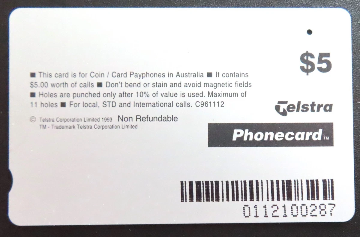 Telstra PERTH Mint 'GOLDEN NUGGET' RED $5 ONE HOLE Phonecard - ONLY 2500 PRINT