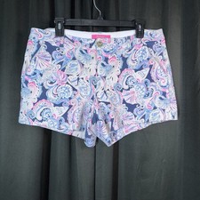 Lilly Pulitzer Callahan High Tide Shorts 4  Sz 12 Poolside Shells Beach Preppy