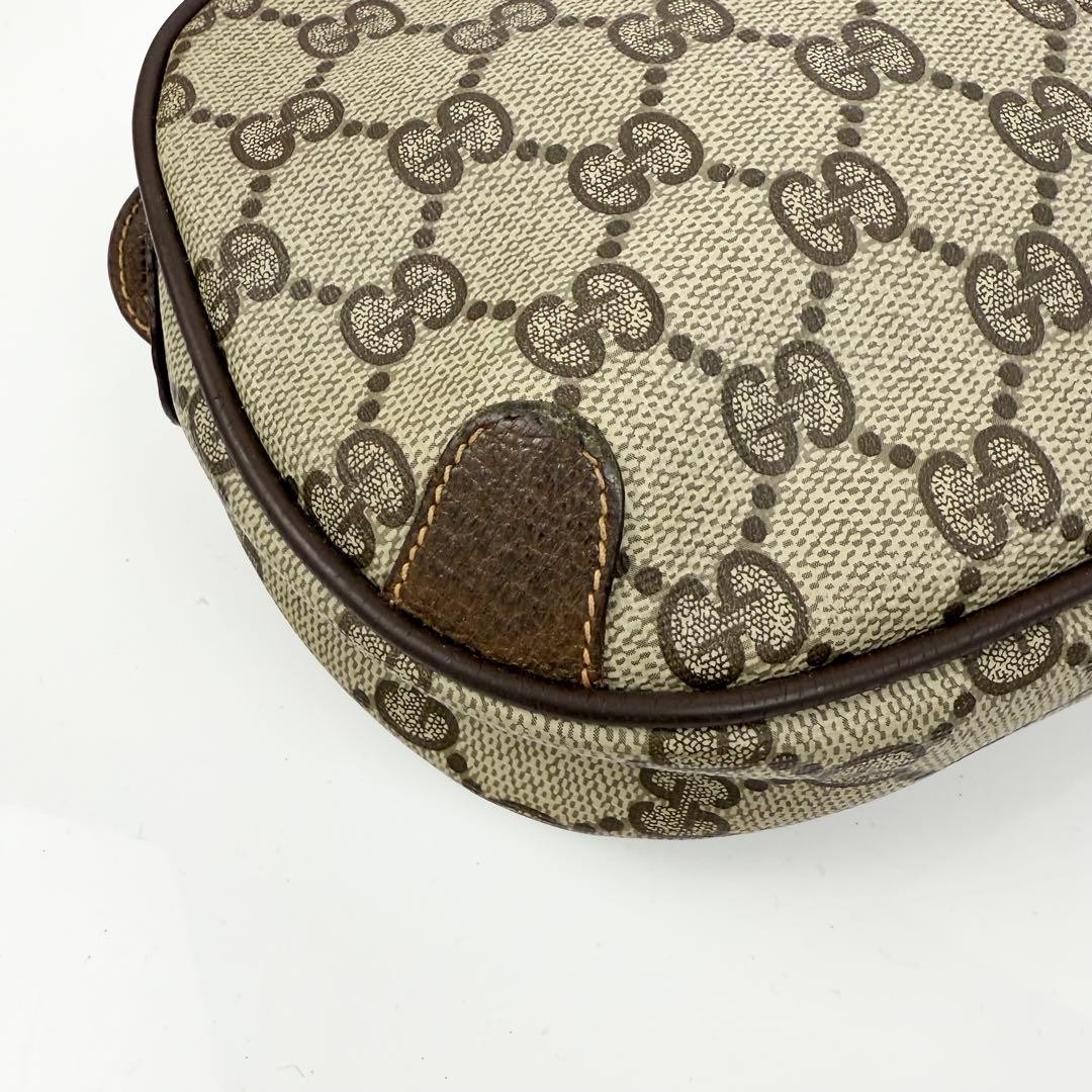GUCCI Mini Shoulder Bag GG Supreme Sherry Line Beige PVC Leather Authentic thumbnail 11