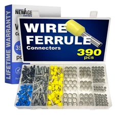 ® 390pcs Wire Ferrules Kit | AWG 16-2 | Copper & Nylon | Uninsulated & Insula...