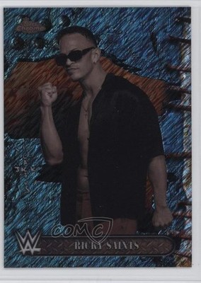 2025 Chrome WWE x Cactus Jack Aqua Shimmer Refractor Ricky Saints Rookie RC 17x6