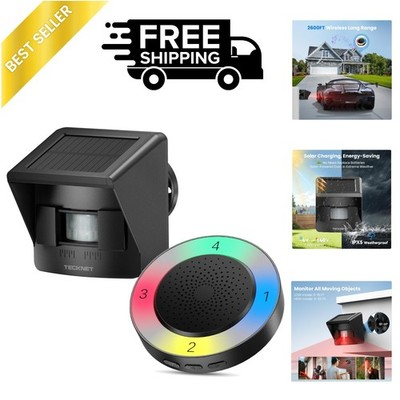 TECKNET Solar Wireless Driveway Alarm with 2600FT Long Range & 36 Melodies & 5 V