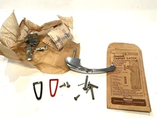 NOS Vtg Amerock Chrome Cabinet Handle Push Latch w/ Red & Blk Trim Rings ED9408