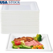 150 Compostable Sugarcane Plates Biodegradable Disposable Sturdy Eco Dinnerware