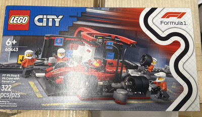 Lego CITY New In Box 6 + 60443 F1 Pit Stop & Pit Crew w/ Ferrari Car Formula 1
