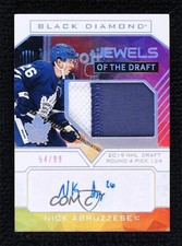 2022 Black Diamond Jewels of the Draft 54/99 Nicholas Abruzzese Patch Auto 0wx2
