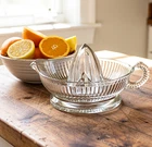 Vintage HIC Large Heavy Glass Hand Juicer/Reamer Handle & Pour Spout