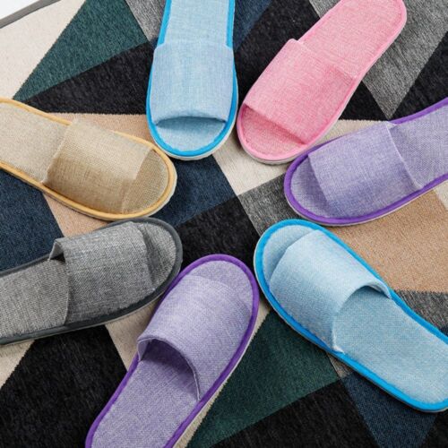 Size Home Guests Use Slippers Summer Linen Slippers  Bedroom Home Travel - Picture 1 of 17