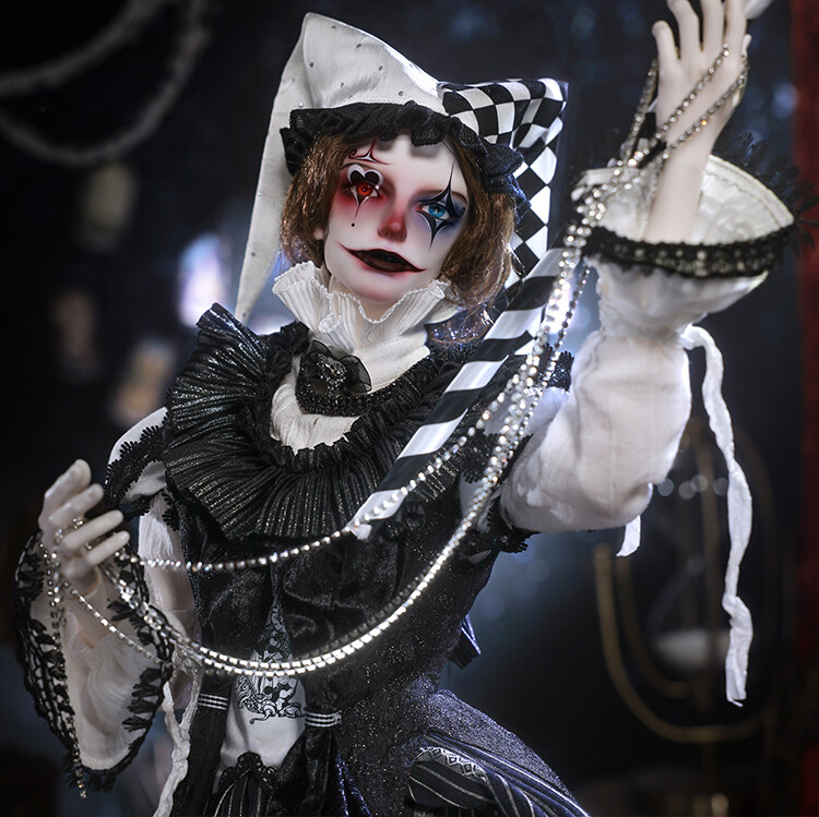 1/3 Resin BJD Doll Joker Face Makeup Eyes Clothes Male Body Full Set Collect Toy