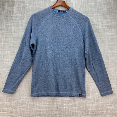 Agave Denimsmith Terry Crewneck Pullover Mens Small Blue Long Sleeve Made  in USA