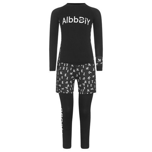 Kids Girls Boy Bathing Suit Summer Swimwear Long Sleeve Swimsuit And Pants Set - Picture 5 of 30