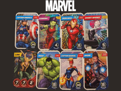 Marvel Leclerc Karten ''Challenge deine Helden'' 2023 - Selten zur Einheit! ''Glanz''