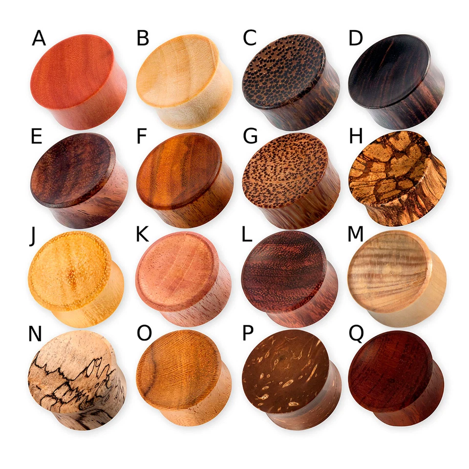 Holz Plug Flesh Tunnel Konkav Ohr Piercing verschiedene Holzarten 2-30 mm - Bild 2 von 4