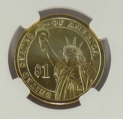 2007-P JOHN ADAMS $1 DBL.EDG.LET.-INVERTED MS64 MINT ERROR - Picture 4 of 5