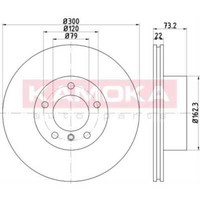 Kamoka 2X Bremsscheibe Vorne Ø300 Mm BelüFtet FüR BMW 3Er Touring F31 318D 316D
