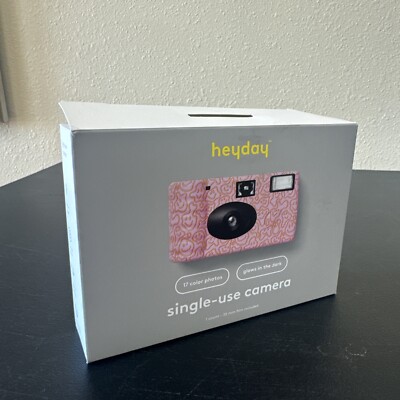 Heyday Pink/Glow In The Dark Disposable Camera - 17 Color Photos / Onetime Use!